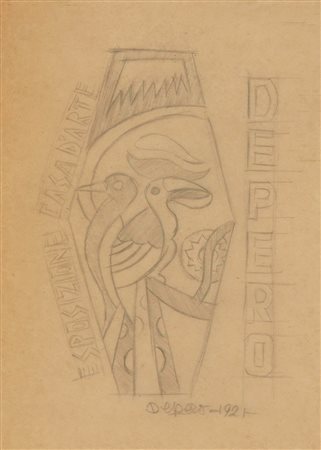 Fortunato Depero (1892-1960), Progetto di un manifesto per la casa d’arte...