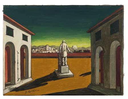 Giorgio De Chirico (1888-1978), Piazza d'Italia, fine anni ‘50 olio su tela,...