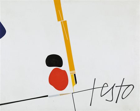 Emilio Tadini (1927-2002), Testo, 1976 acrilico su tela, cm 73x92 intitolato...