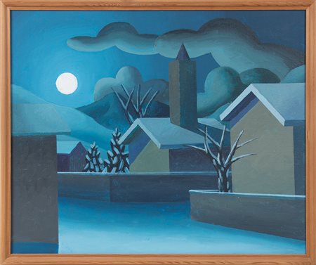 Salvo (1947-2015), Chiaro di luna, 2007 olio su tela, cm 50x60 firmato al...