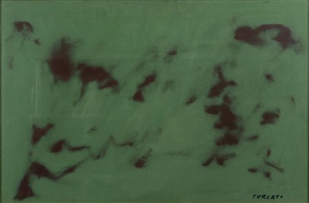 Giulio Turcato (1912-1995), Cangiante verde acrilico su tela, cm 60x100...