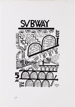 FORTUNATO DEPERO (1892-1960)Svubway, 1974Serigrafiacm 69,5x49Firma in...