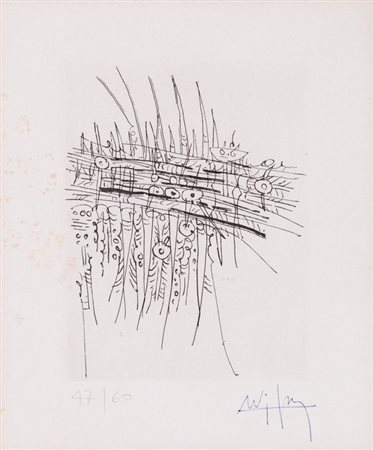 WILFREDO LAM (1902-1982)Senza TitoloIncisioneLastra cm 14,5x11Foglio cm...