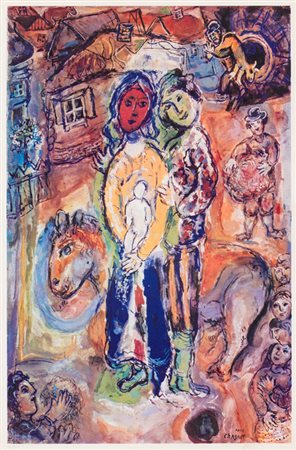 MARC CHAGALL (1887-1985)Senza TitoloLitografia d'apréscm 68x45,5Firma in lastra