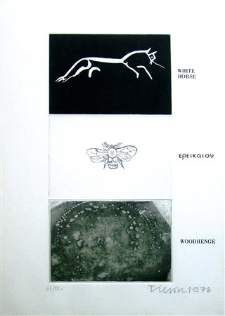 Joe Tilson 1928, Londra - [Inghilterra] White horse acquaforte 50x35 cm 1976...