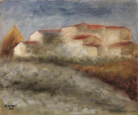 Ottone Rosai (Firenze 1895 - Ivrea 1957) PAESAGGIO olio su tela, cm 50x60...