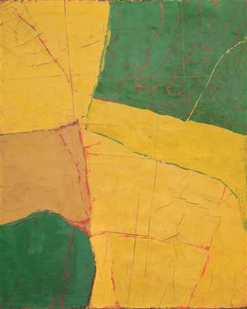 Alfredo Chighine (Milano 1914 - Pisa 1974) COMPOSIZIONE IN GIALLO E VERDE...