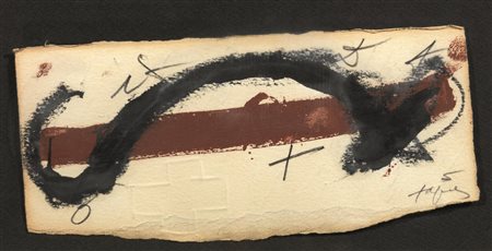 Antoni Tapies (Barcellona 1923 - 2012) PETIT ARC NÈGRE tempera e matita su...