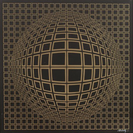 Victor Vasarely (Pecs 1908 - Parigi 1997) SENZA TITOLO collage su PVC, cm...