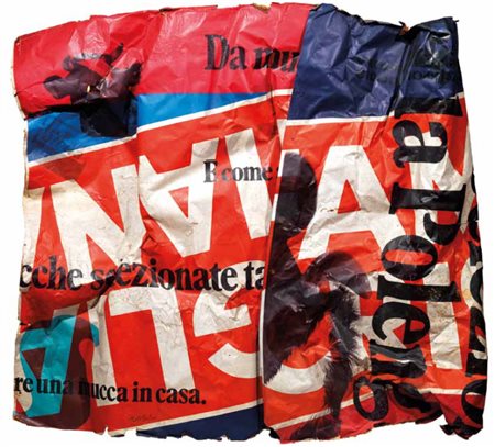 Mimmo Rotella (Catanzaro 1918 - Milano 2006) UNA MUCCA IN CASA plastiforme,...