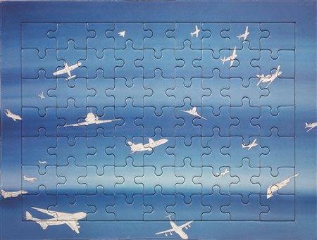 Alighiero Boetti (Torino 1940 - Roma 1994) CIELI AD ALTA QUOTA 6 puzzle,...