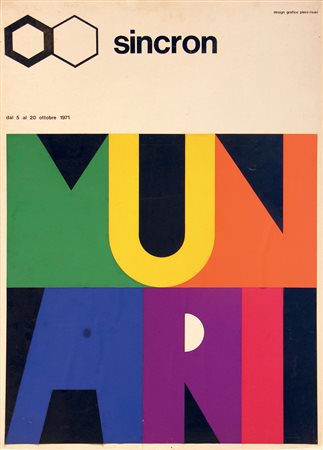 Bruno Munari BOZZETTO SINCRON Collage, lettering trasferibile e china su...