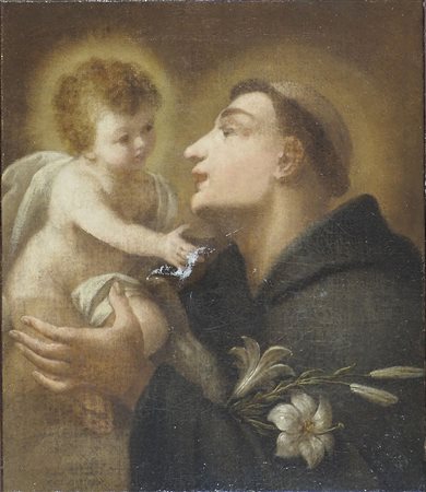 Maestro del XVIII secolo "Sant'Antonio" cm. 42x36 - olio su tela foderata