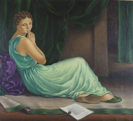 Romeo Marsi 1909-1944 "Eleganza" cm. 90x100 - olio su tela (lieve difetto)...