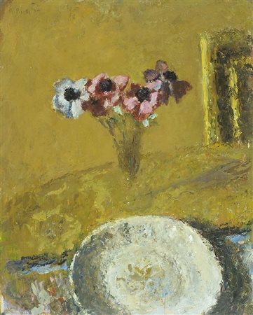 Arturo Rietti Trieste 1863-Padova 1943 "Mazzo di fiori" cm. 50x40 - olio su...