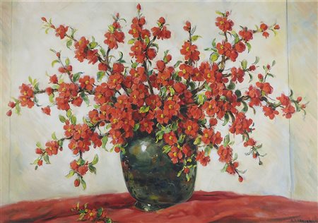 Alfio Paolo Graziani 1900-1981 "Grande mazzo di fiori" cm. 70x100 - olio su...