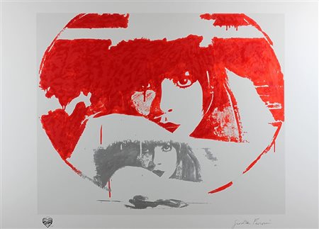 GIOSETTA FIORONI, Doppio Liberty Red, Serigrafia polimaterica e carborundum a...