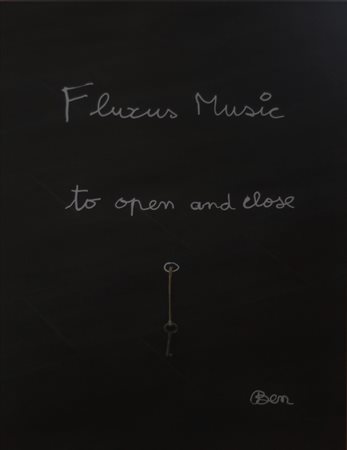 BEN VAUTIER, Fluxus music to opèn and close, 1978, Opera grafica con chiave...