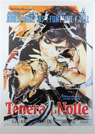 MIMMO ROTELLA, Senza titolo, Multiplo decollage dim. 100X70 Esemplare P.A....