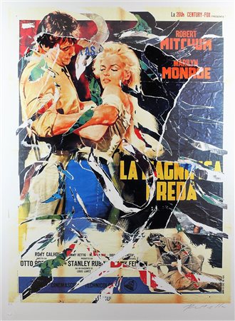 MIMMO ROTELLA, Marylin, Multiplo decollage dim. 100X70 Esemplare P.A....