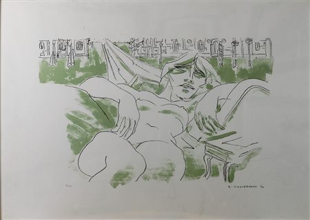 ROMANO CONVERSANO, Figura di donna, Litografia su carta Anno 1974 Dim. 50x70...