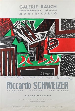 RICCARDO SCHWEIZER, Senza titolo, Manifesto Dim. 56x36,5