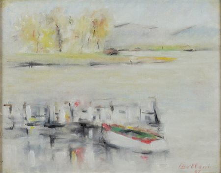 GINO BELLANI, Torre del lago, Olio su tela Anno 1967 Dim. 24x30 Al verso...