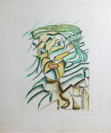 ENRICO BAJ, Senza titolo, Incisione Dim. 42x31 (Foglio 50x60) Esemplare E.A....