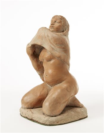 Pasetto Remo (Raldon (Vr) 1925)Figura femminile in terracotta grezza. Firmata...