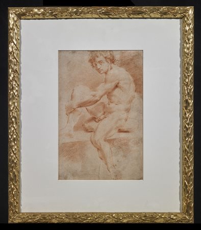 PEDRINI DOMENICO (1712 - 1800) Coppia di figure virili. . Sanguigna su carta...