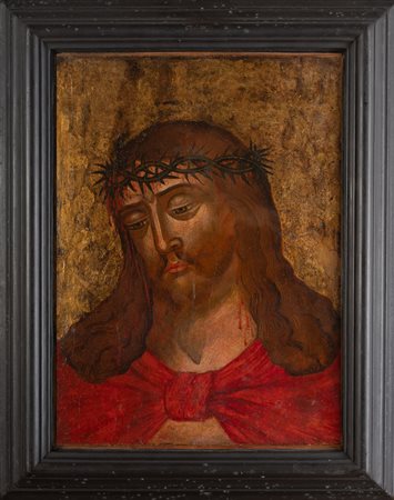 ARTISTA VENETO - CRETESE DEL XVII SECOLO Cristo coronato di spine. Olio su...