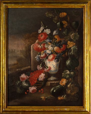 CASISSA NICOLA (1680 - 1730) Natura morta con fiori. . Olio su tela . Cm...