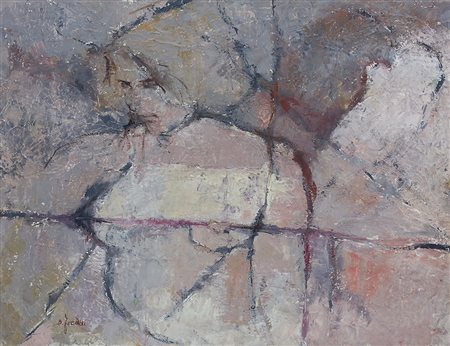 Bruno Freddi (Mantova 1937) Muro con nudo Olio su tela cm 50x60