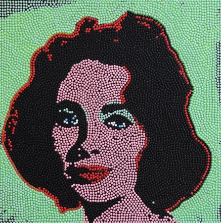 CARLO PASINI 1972 " Marilyn " Puntine da disegno su tavola, cm. 100 x 100...