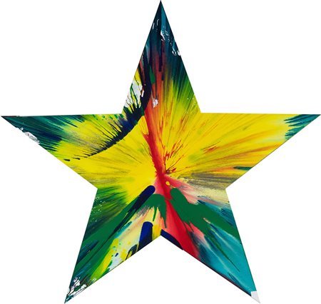 Damien Hirst ( 1965 ) Star Spin Painting 2009, Acrilico su cartoncino, cm....