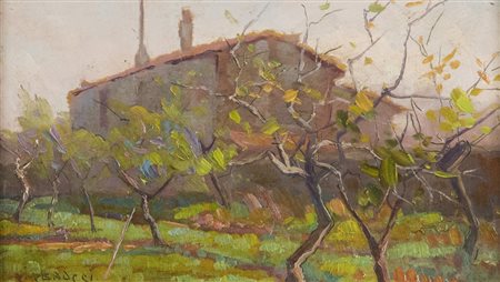 Renuccio Renucci (Livorno 1880 Livorno 1947) Paesaggio anni '20 Olio su...