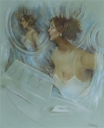 Enrico Felisari (Castelleone (CR) 1897 1981) Figura allo specchio 1976-77...