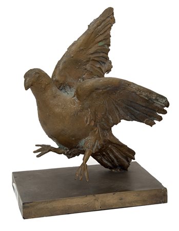 Giacomo Manzù (Bergamo 1908 Ardea (Rm) 1991) Uccello Scultura in bronzo, cm....
