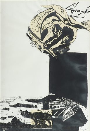 Ennio Calabria (Tripoli 1937 ) Senza titolo 1966 Collage e tecnica mista su...
