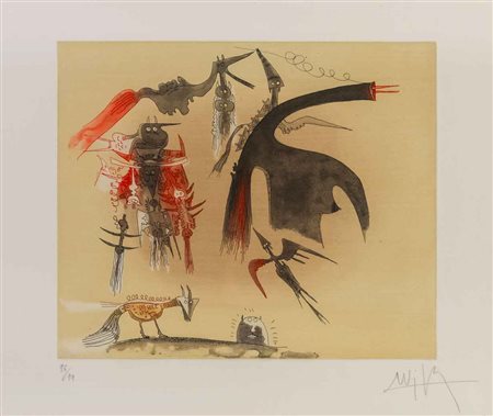 WILFREDO LAM (1902 - 1982) Senza titolo Acquaforte e acquatinta, es. 96/99...