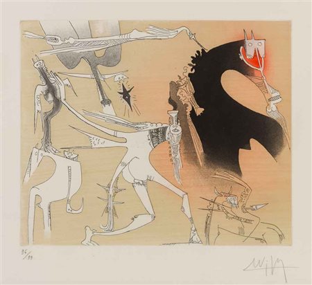 WILFREDO LAM (1902 - 1982) Senza titolo Acquaforte e acquatinta, es. 96/99...