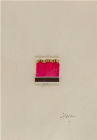 RAYMOND HAINS (1926 - 2005) Saffa 1974 Fiammiferi su carta 31,5 x 21,5 cm...