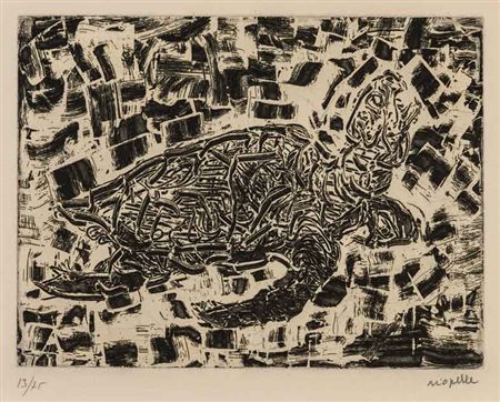 JEAN-PAUL RIOPELLE (1932 - 2002) La tortue II Acquaforte su carta Chiffon de...