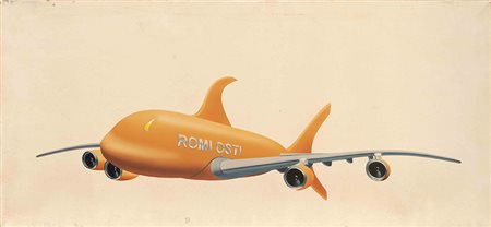 OSTI ROMI (1956) Mutazione meccanica (Aereo-squalo) 2005 Acrilico su tela...