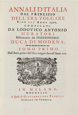 MURATORI, Antonio (1672-1750) - Annali d'Italia. Milano: Giovambattista...