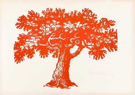 MARIO SCHIFANO (1934-1998)Albero della vita, 1966Monotipo su cartoncinocm...