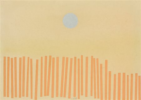 SERGIO DANGELO (1932) Soleil d'argent, anni ‘60 Olio e collage su tela cm...