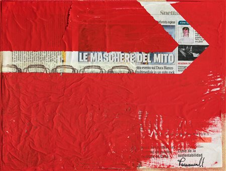 MARCO ROMANELLI (1990)Maschere, 2016Tecnica mista e collage su telacm...