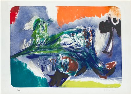 ASGER JORN (1914-1973)Sulla strada II, 1970Litografiacm 55,5x75,5Firma e...