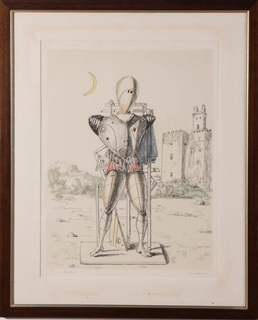 Giorgio De Chirico (Volo, 1888 – Roma, 1978), “Il Trovatore”. Litografia a...